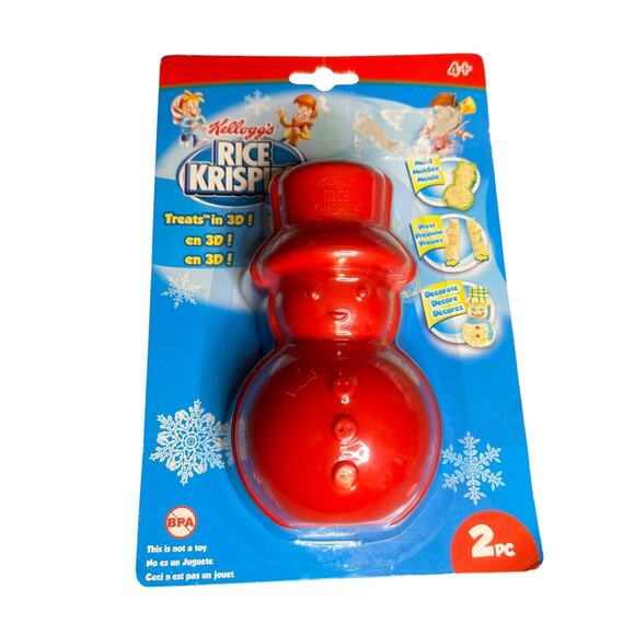 New KELLOGG'S Rice Krispies Treat 3D Red Snowman Mold 2 PC Kids 4+ Baking - Picture 2 of 7